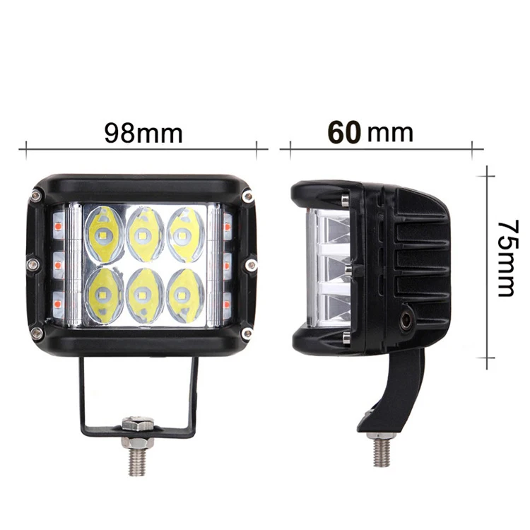 Dual Color 72W LED Work Light Strobe car Light Bar Flashing Auto Fog Light For Truck SUV ATV 4WD