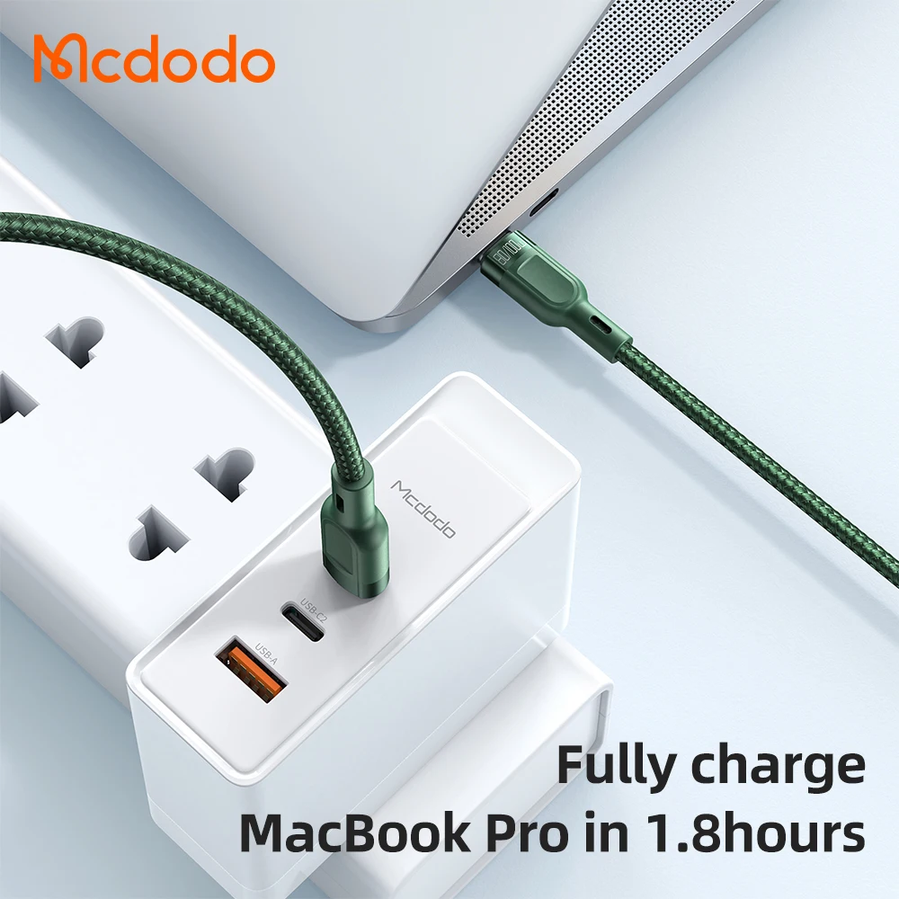 Green 2in1 High Quality Usb c to Dual Type 100W Fast Charge With E-Mark Chip Smart Laptop Cable 2 in