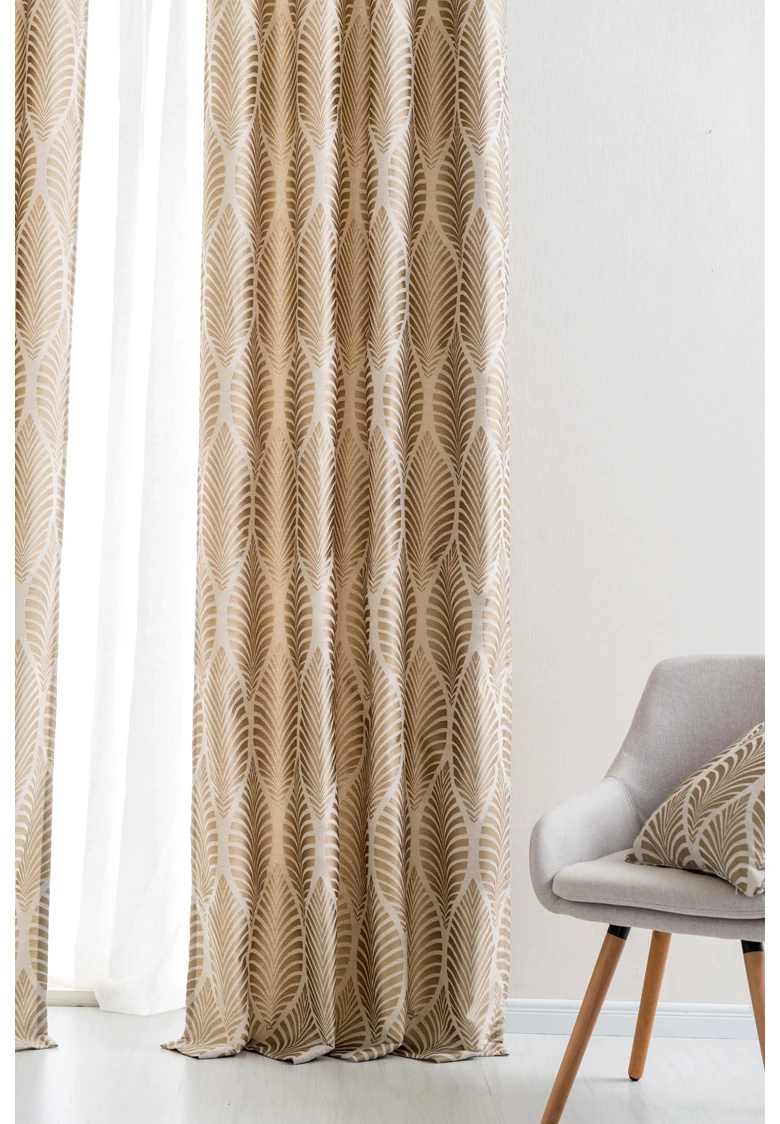 top class wholesale blackout quality upholstery  jacquard ready made curtains for the living room luxury