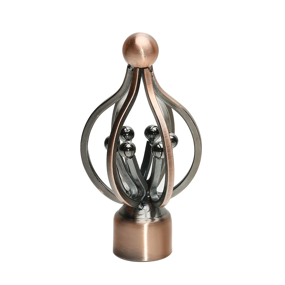 Windows Curtain Rod Accessories 25mm Steel Curtain Rod Curtain Finials with Cheap Price Poly Resin Metal Iron