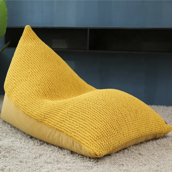 Hand-knitted bean bag lounge lazy bean bag chair