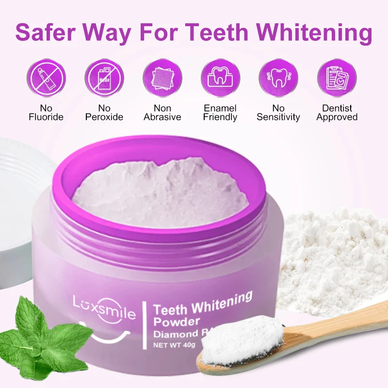 Private Label OEM 3 Day Mint Peroxide Free Non Sensitive Tooth Whiten Powder Strong Pap Organic Powder Strong Whitening Teeth