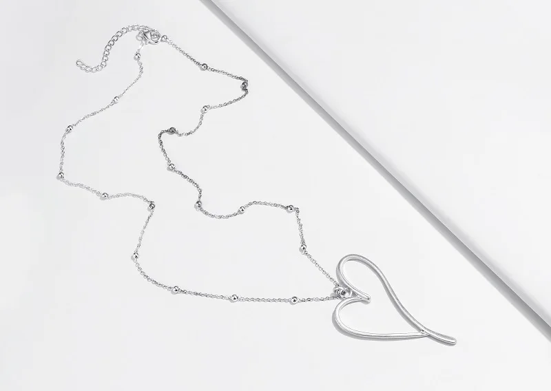 Heart Shaped Pendant Copper Necklace Special Design Heart Necklace 925  Yiwu Jewelry Wholesale