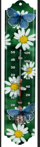Garden Decorative glass Vertical Outdoor Glass Wall Thermometer