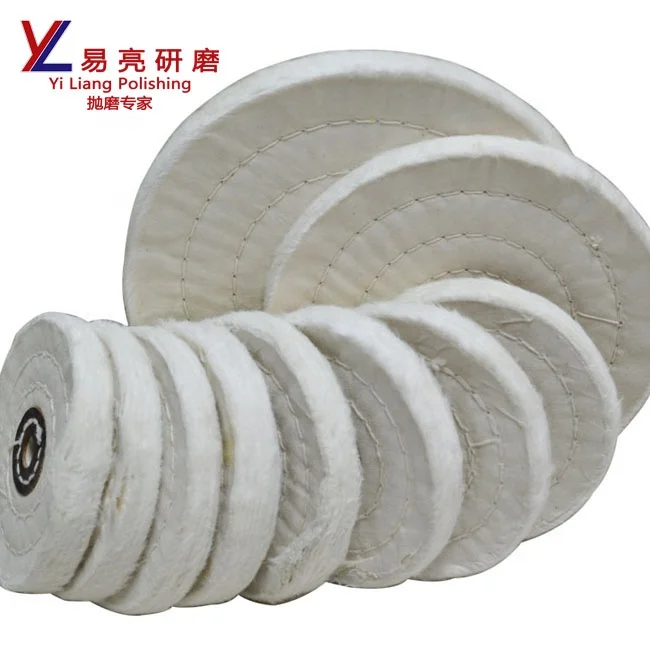 White pure original cotton bufing wheel with stitching polishing wheels