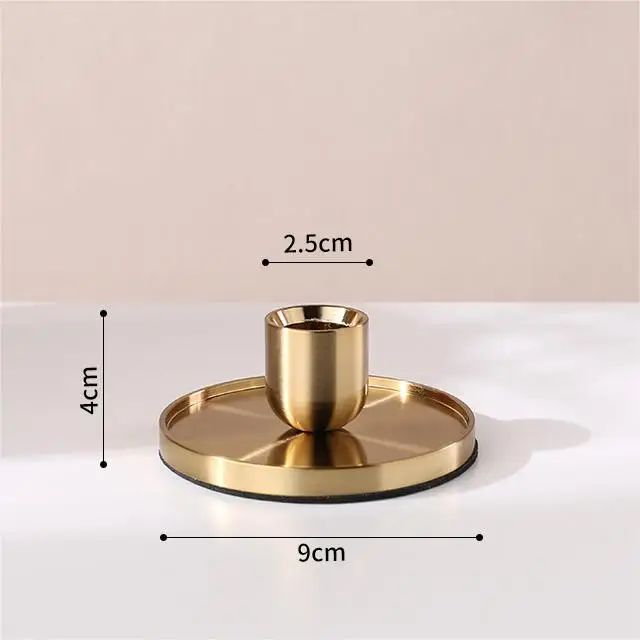 3Pcs Of Set Gold Metal Candle Holder Aluminum Candlestick Holder For Home Decoration