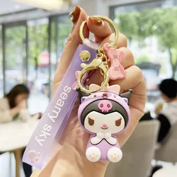 Cute Kuromi Melody Sanrio Keychain Kawaii Cartoon Big Eared Dog Frog Pudding Dog Penguin Women Bag Pendant Key Chain