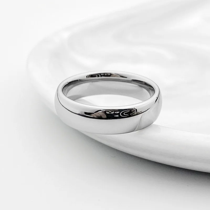Cheap Silver Color 6mm Mens High Polish Tungsten Carbide Wedding Ring Simple Elegant