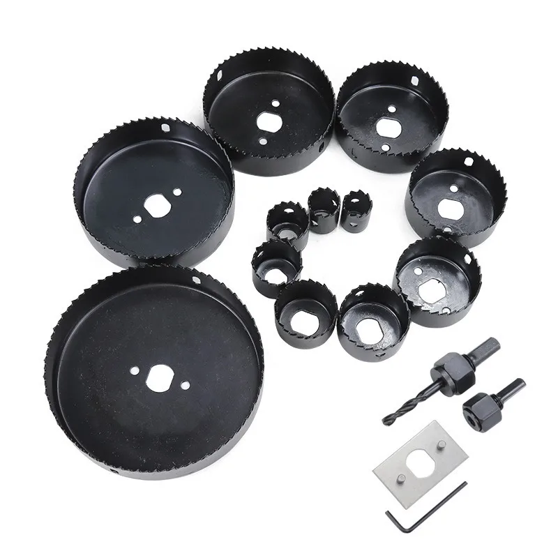 16PCS Woodworking Hole Saw Cutter Kit 19-127mm Drilling Tools Set for Soft Wood PVC Board Plasterboard