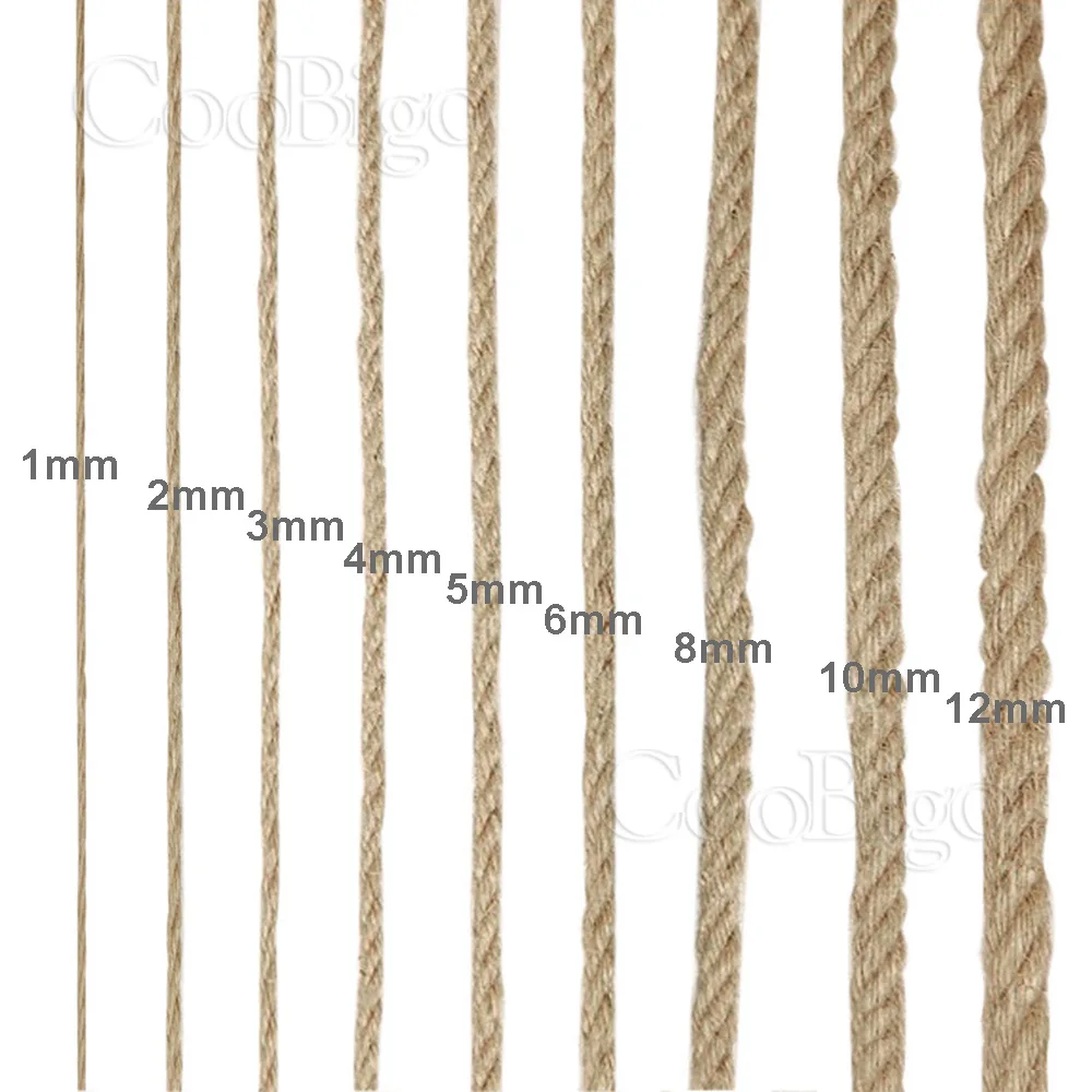 400 м веревки из натурального джута пеньки скрученный шнур из керамического волокна макраме строка цветочным принтом в стиле «сделай сам корзина домашнее животное шведская стенка подвесной светильник для домашнего декора