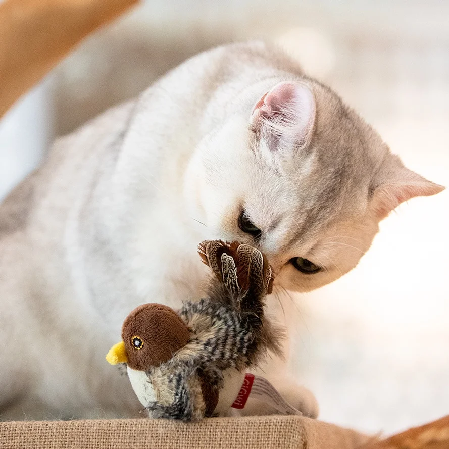 Игрушка для животных Лидер продаж Электронная Интерактивная игрушка кошек плюшевая имитация птиц игрушки товары домашних оптовая продажа
