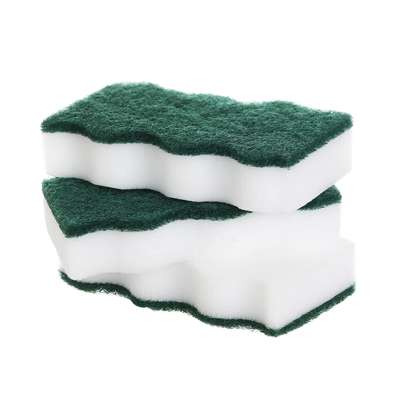 Wave shape nano cleaning sponge with scouring pad super durable magic eraser household scourer sponge pad for cleaning