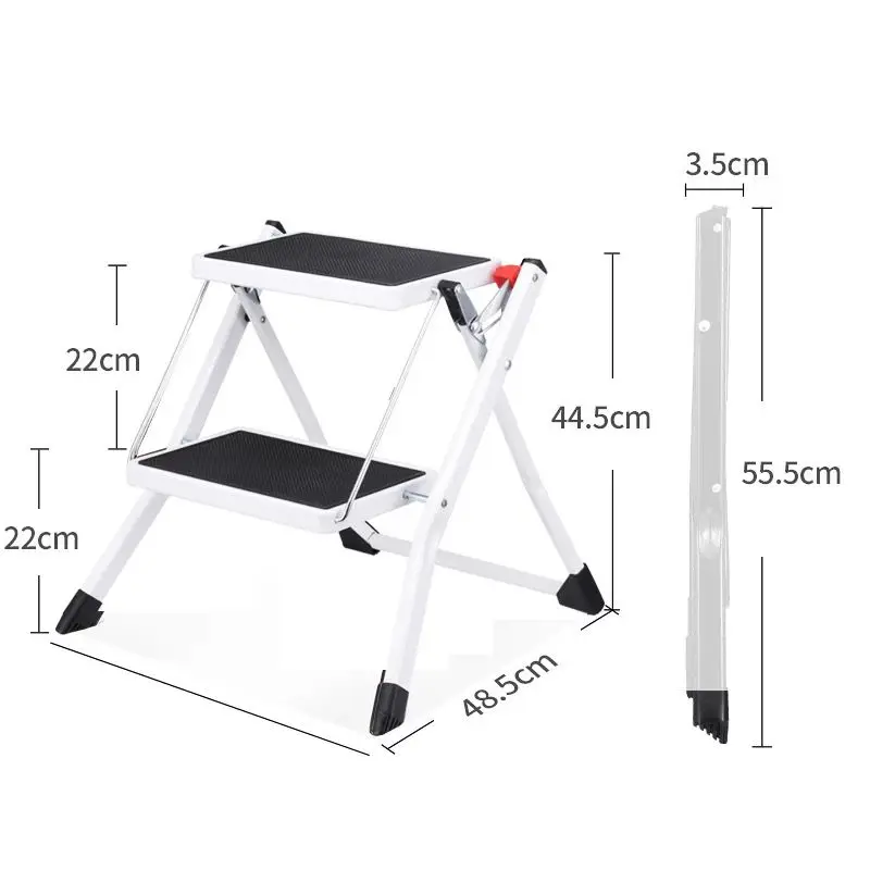 Two-step ladder folding step stool