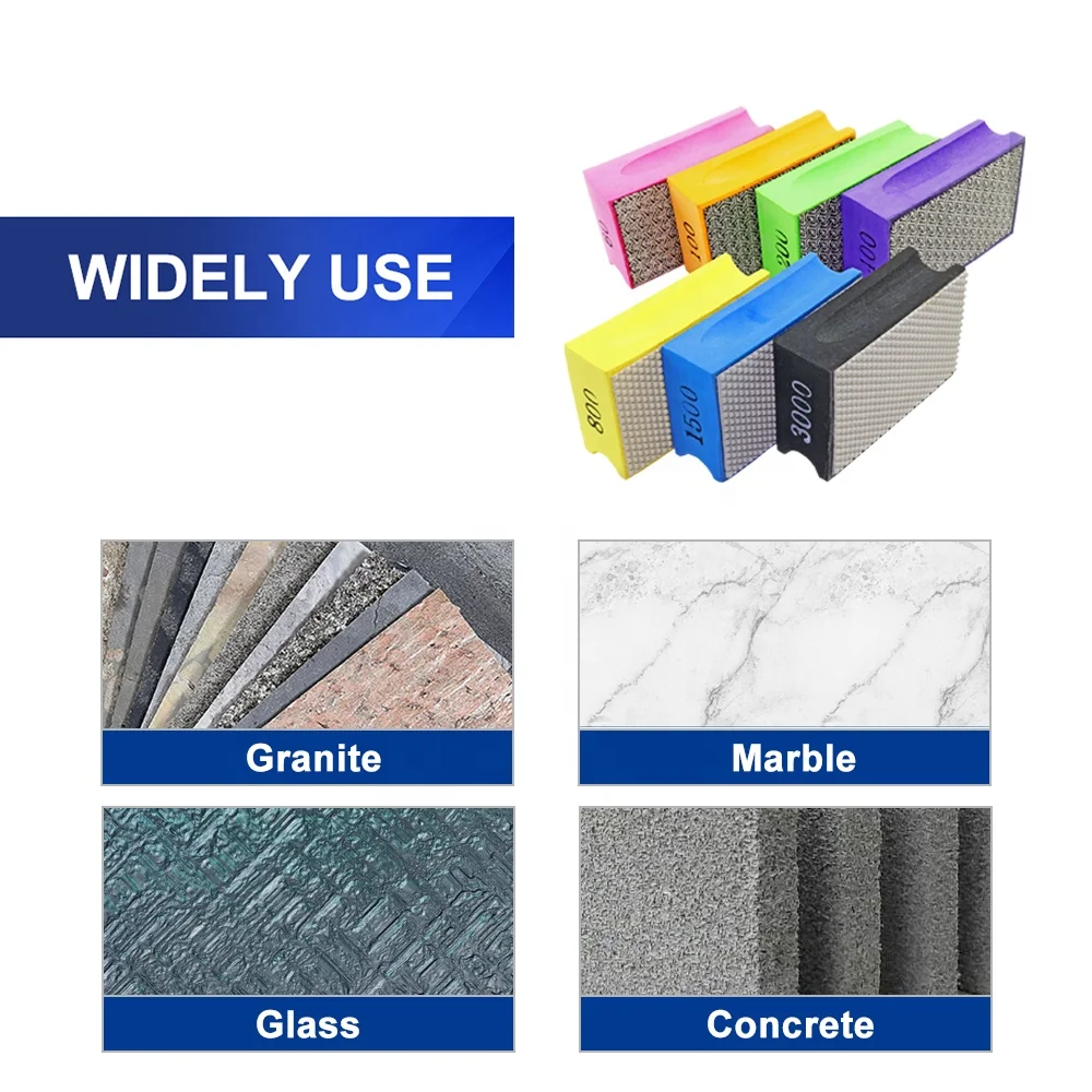 Grits#60-#3000 Diamond Electroplated Abrasive Diamond Polishing Tools Pads Hand Polishing Block Pads