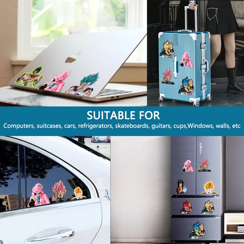 Dragon Balls 3D Gradient Broly Motion Sticker Anime Car Decal Toy for Notebook Luggage Waterproof-for Figure Usage