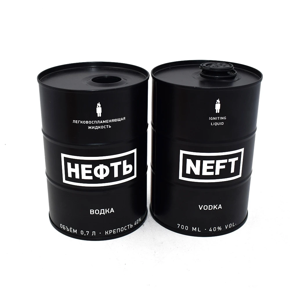 Chinese factory metal vodka packaging tin box lubricant oil container tin can wholesale