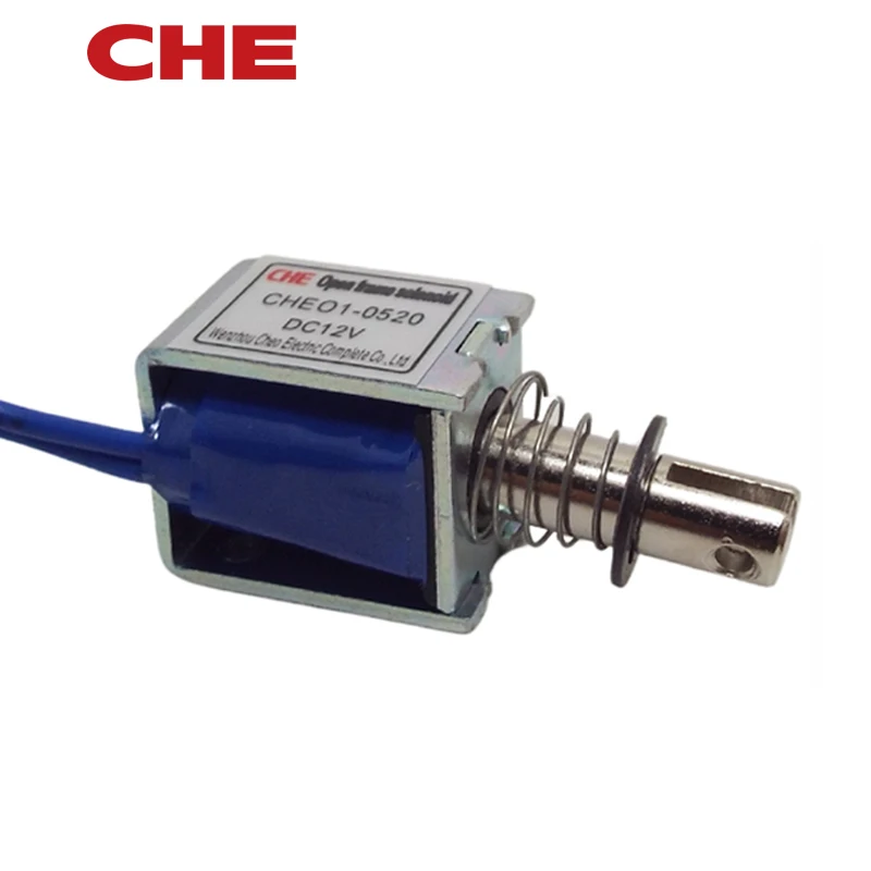 CHEO1-0520 solenoid 12v pull push 6mm stroke dc coil mini open frame push pull solenoid electromagnet