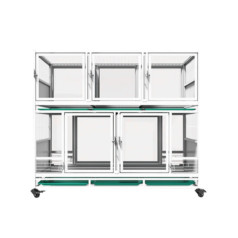 
Wholesale steel pet tempered glass cage metal breeding cage can be purchased in layers 
