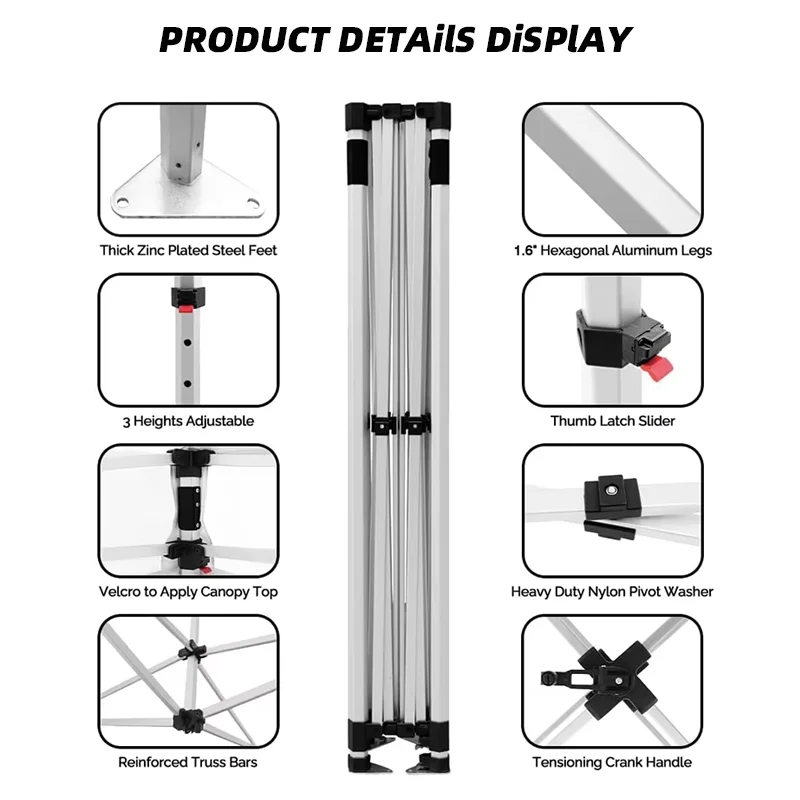 10x10 Ft Custom Designed Folding Canopy Tent Trade Show Pop Up Outdoor Gazebo Tent for Events