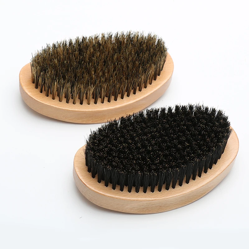 2023 New Style Hair Brush Good Quality Men Beard Brush Oval Shape 360 Curve Wave Bristle Beard Brush