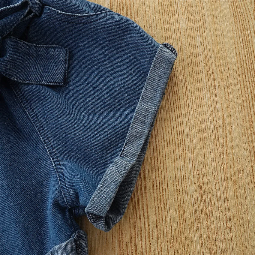 New Summer Girls One-shoulder Tight Denim Jumpsuit Fashion European And American Long-sleeve Jumpsuit Shorts