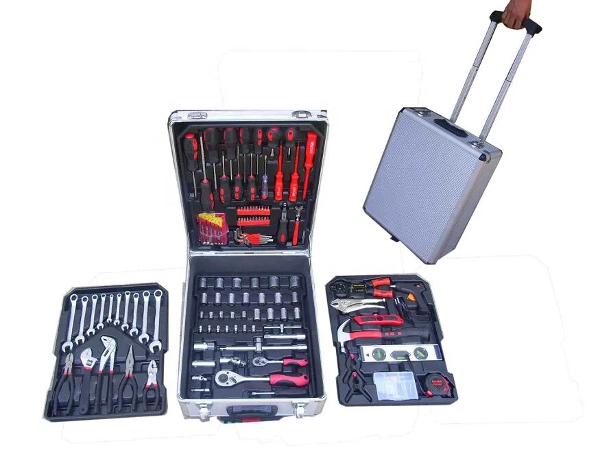 New Aluminum Case Hand Tool 186pcs Trolley Germany Kraftwelle Mechanic Tool Set