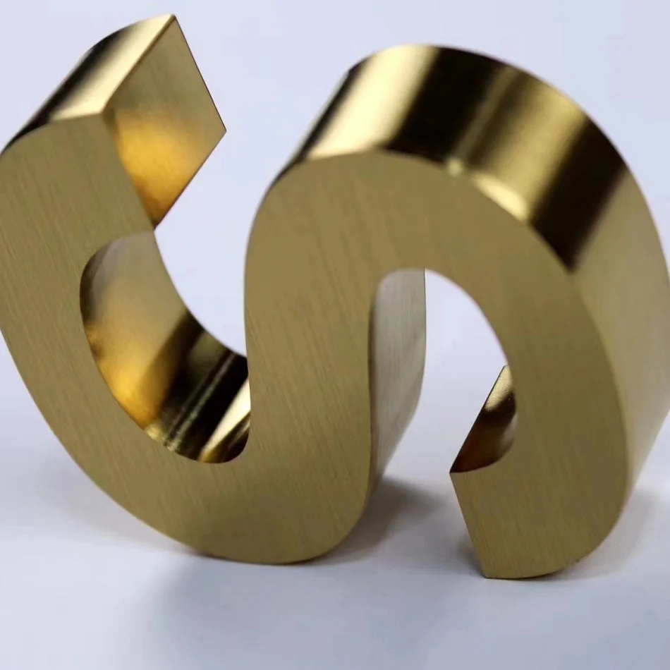 SKYSEEN Newest Factory Direct Discount Gold Letter Indoor Outdoor Steel Aluminium Sign Channel Letter