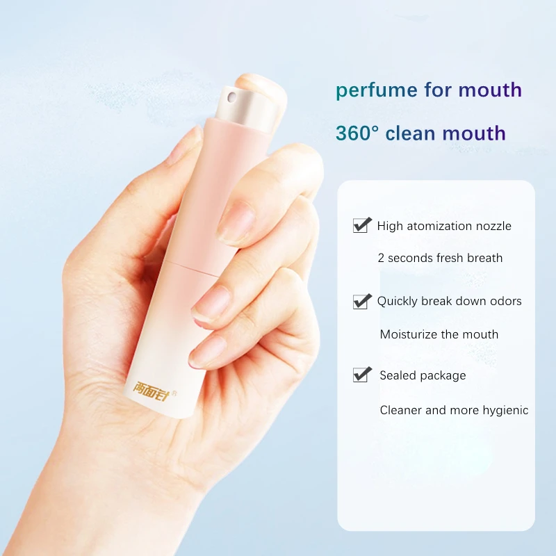 Custom Private Label Portable Fruit Mint Flavored Oral Refresher Spray Fresh Breath Mouth Odour Spray