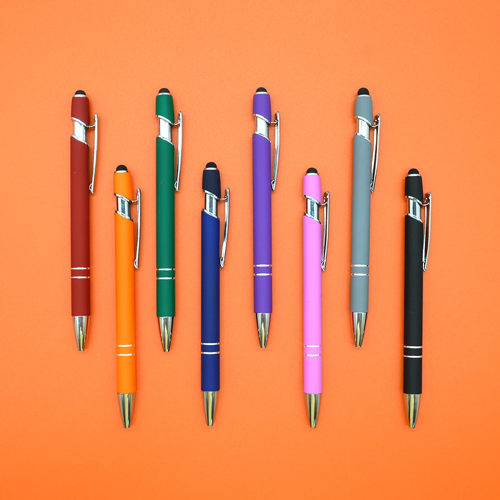 Высококачественная шариковая ручка с резиновым покрытием и мягким металлическим стилусом