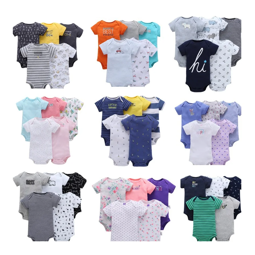 5 pieces pack 100% cotton free shipping baby clothes onesie pajama bodies bibi baby girlclothes