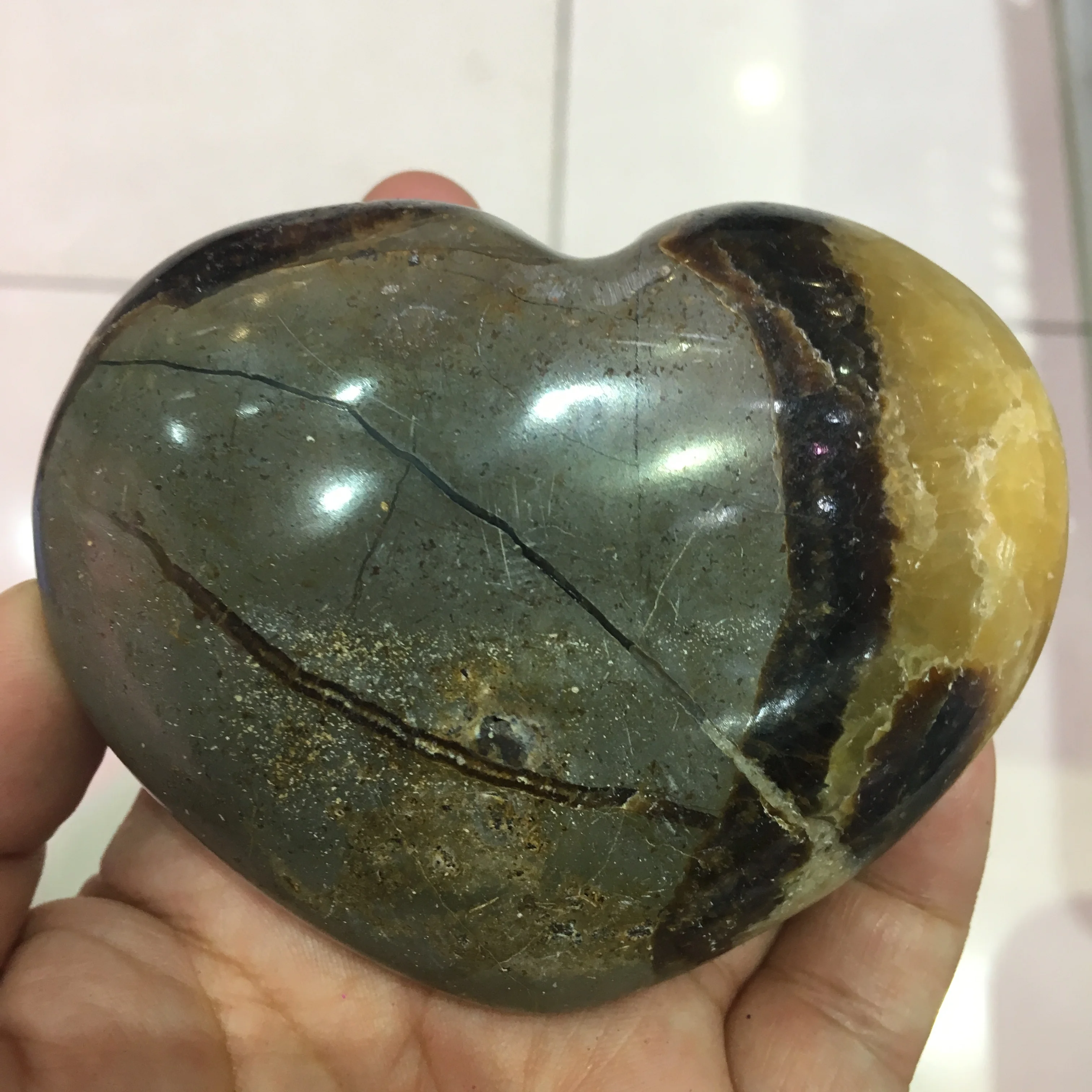 Wholesale Natural Septarian Stone quartz Polished Septarium Crystal Hearts for healing