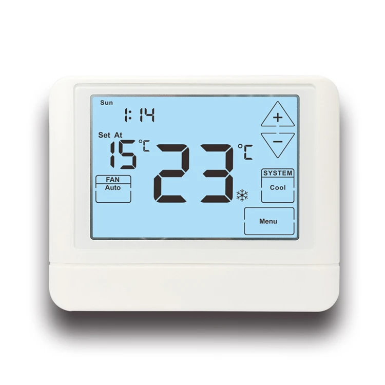 High Accuracy Central Air Conditioning Weekly Programmable 24V Thermostat 1 Heat 1 Cool