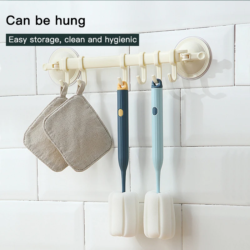 Home Cleaning Bottle Sponge Brush Glass Pot Washing Kitchen Cleaning Sponge Brush For Wineglass Bottle Coffee Tea Cup