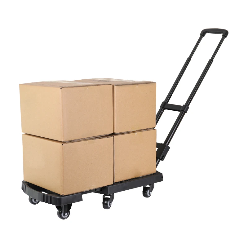 BAOYU 200kg Heavy Duty Platform Trolley Folding Truck Transport Hand cart Plastic Folding Flatbed Trolley hand cart