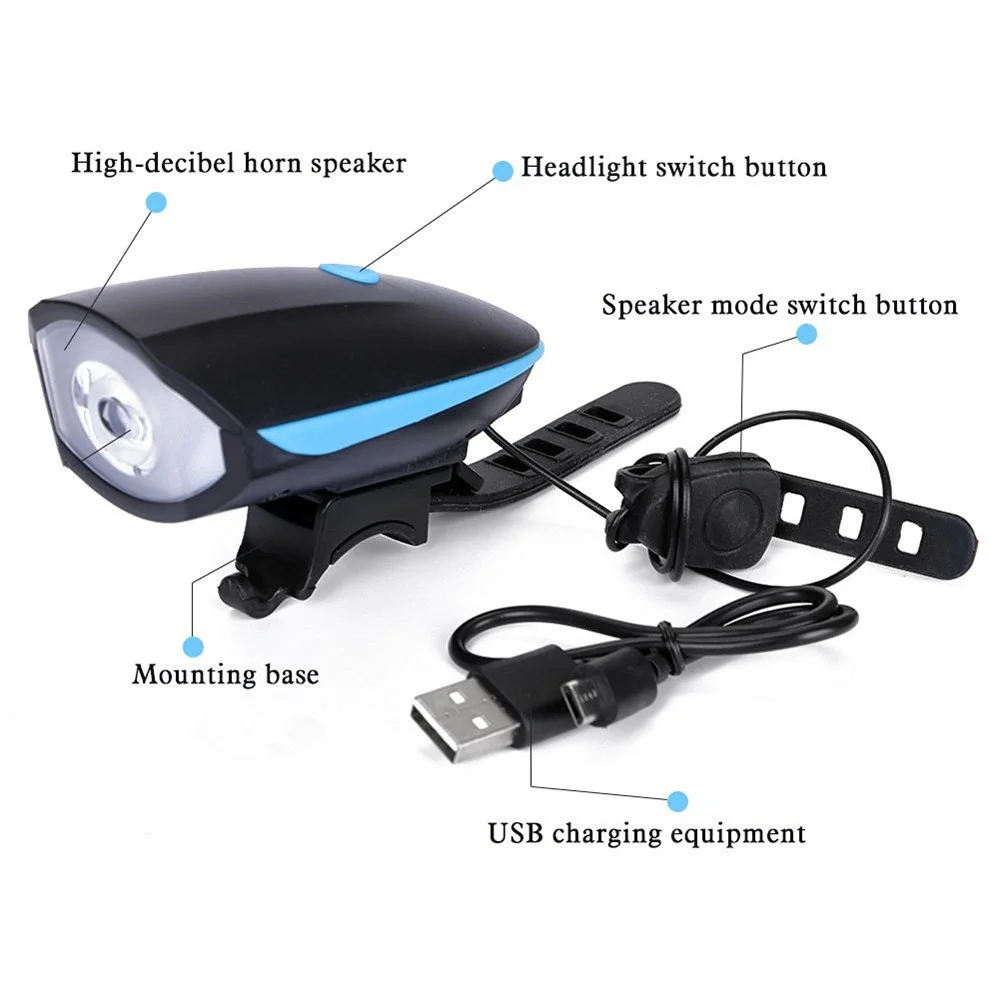Bike Light USB Rechargeable Waterproof Bike Headlight  Mountain Bike Lights Cycling Light Flashlight