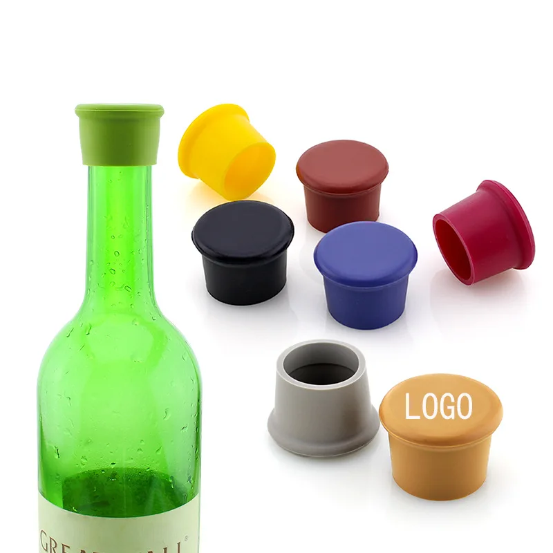 Custom Eco Friendly Airtight Sealer Bottle Cover Cap Reusable Soft Rubber Silicone Wine Stoppers