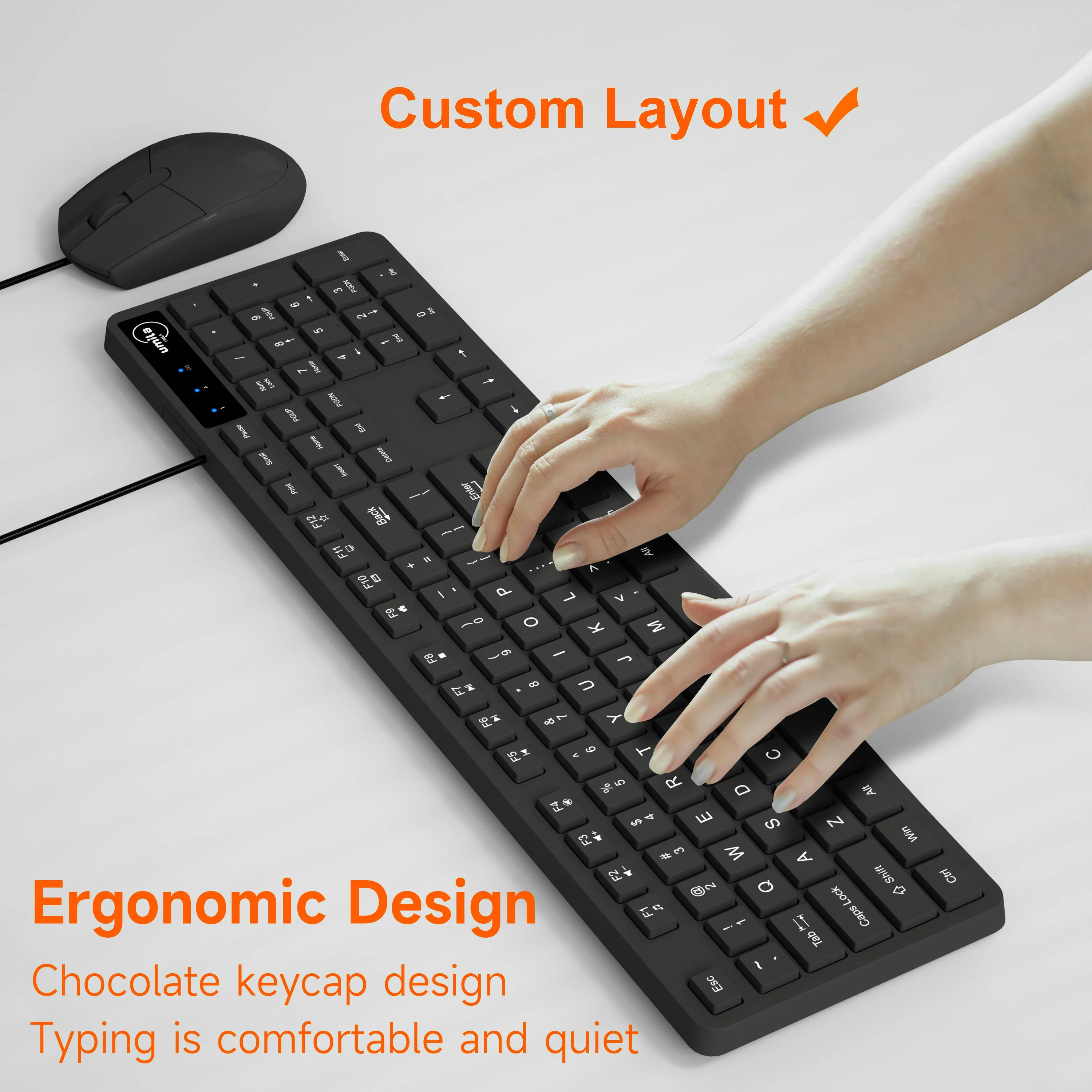 OEM Wholesale Price Thin Light USB PC Custom Keyboard for Office Use