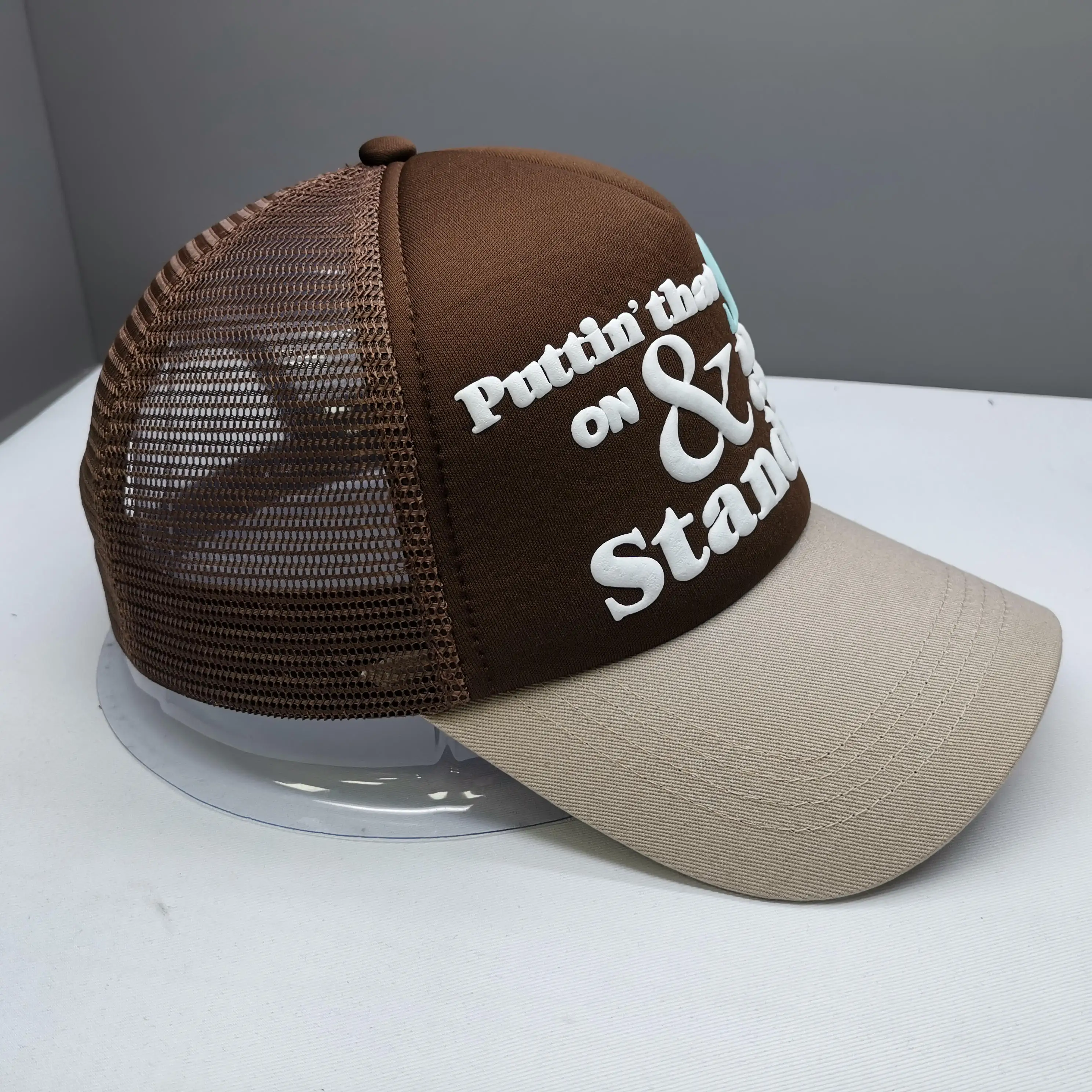 Printed Logo Custom Foam Truck Mesh Cap 3d Puff Print Trucker