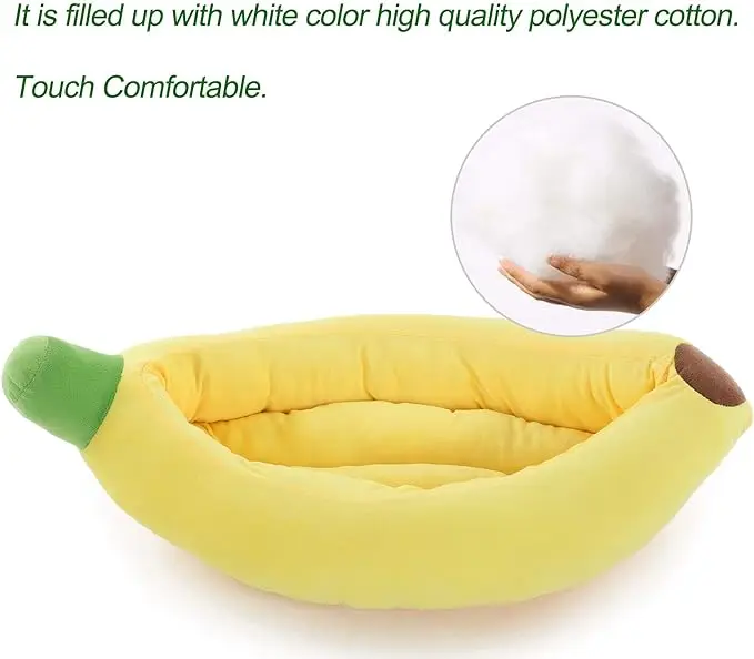 Cozy Banana-Shaped Pet Bed DetachableWashable Nest for Small Medium Dogs Cats