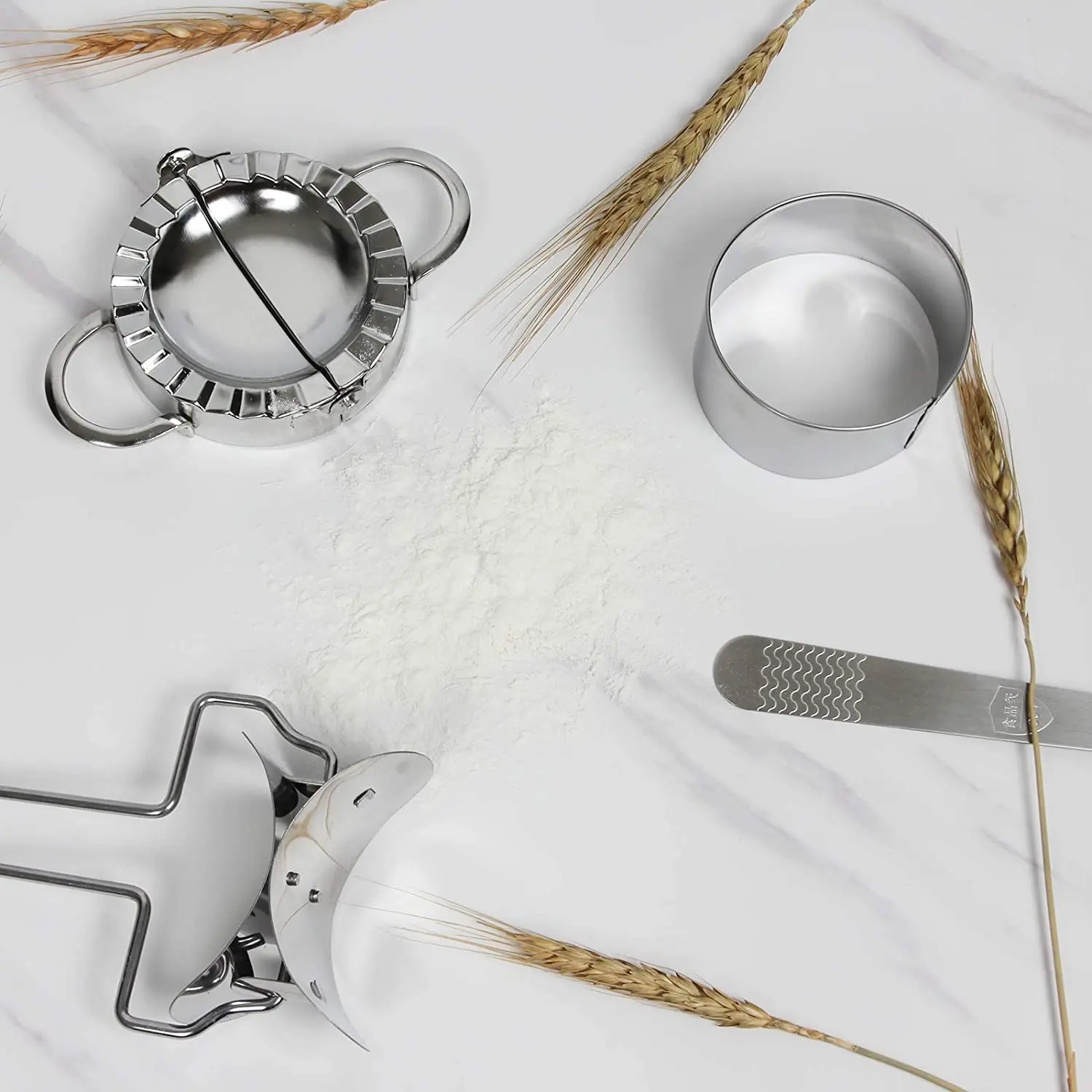 Large Chinese Ravioli 4 Pcs Stainless Steel Empanadas Press Kit Dumplings Mold Maker for Kitchen Accessories