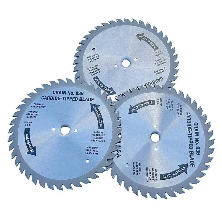 USA 6 1/2 diameter 40 teeth 165mm TCT carbide tipped circular undercut saw blade Crain 836 for wood  cutting