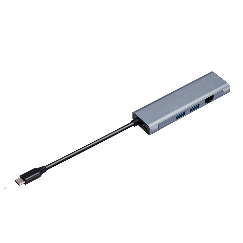  Koogold T1901 6 в 1 USB-C Type-C USB Hub адаптер с PD USB3.0 RJ45 SD/TF карты Type C ноутбук для мобильного