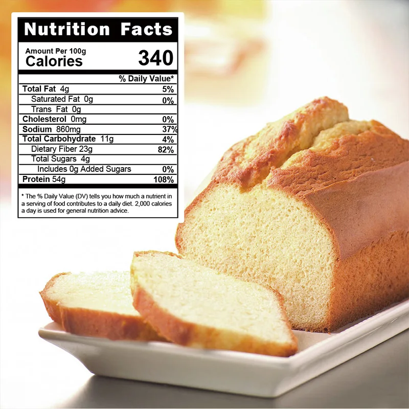Zero Trans Fat High Protein Low Carb Low Fat Low Calorie Low Surgar Bread Flour