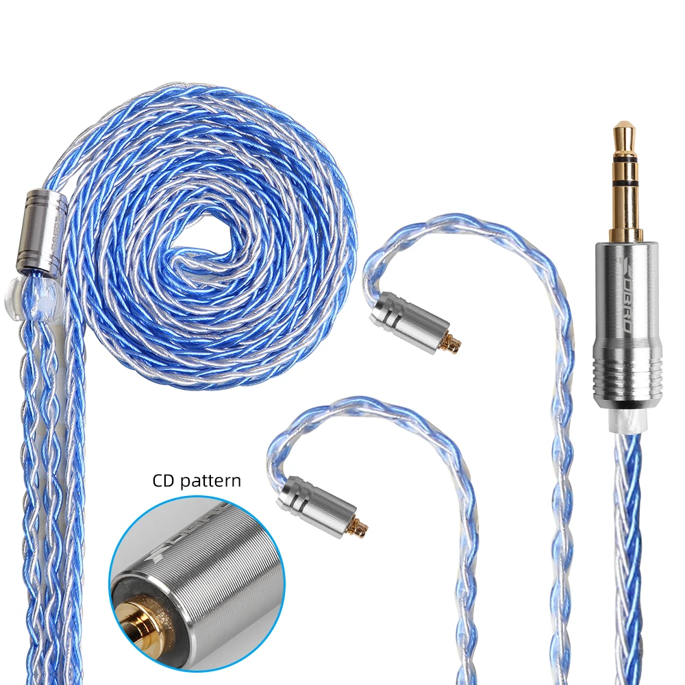 FDBRO 8 core Silver Plated Headset Audio Wire 2.5/3.5/4.4mm With QDC IE40 IE80 Connector Earphone Balanced Cable