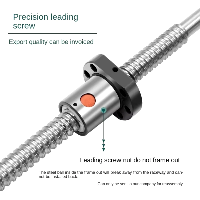 Machined 1204 Ball Screw SFU1204 200 300 500 600 800 1000mm C7 Roller Ballscrew With Single Ball Nut For CNC Parts