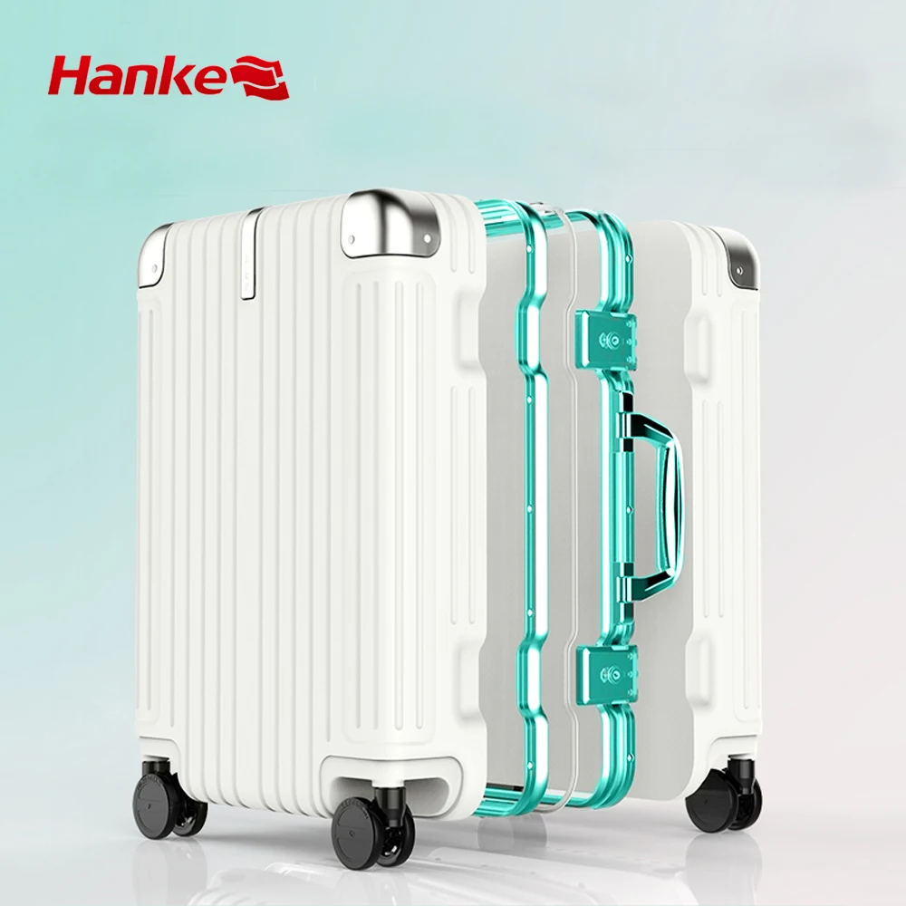 Hanke Aluminum Frame PC Trolley Luggage Koffer Bag Large Capacity Valise Wholesale Travel Luggage Suitcases Sets