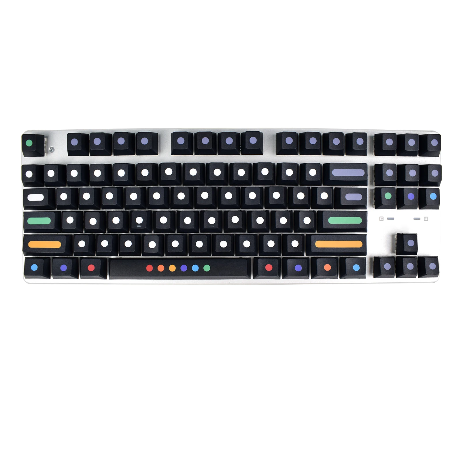 Dots Theme 128 Keys set OEM Profile PBT Black Keycaps for Gaming Mechanical Keyboard Keycaps