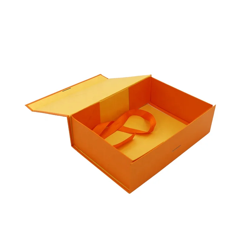 Custom luxury unique design magnetic tape folding box custom logo gift folding box