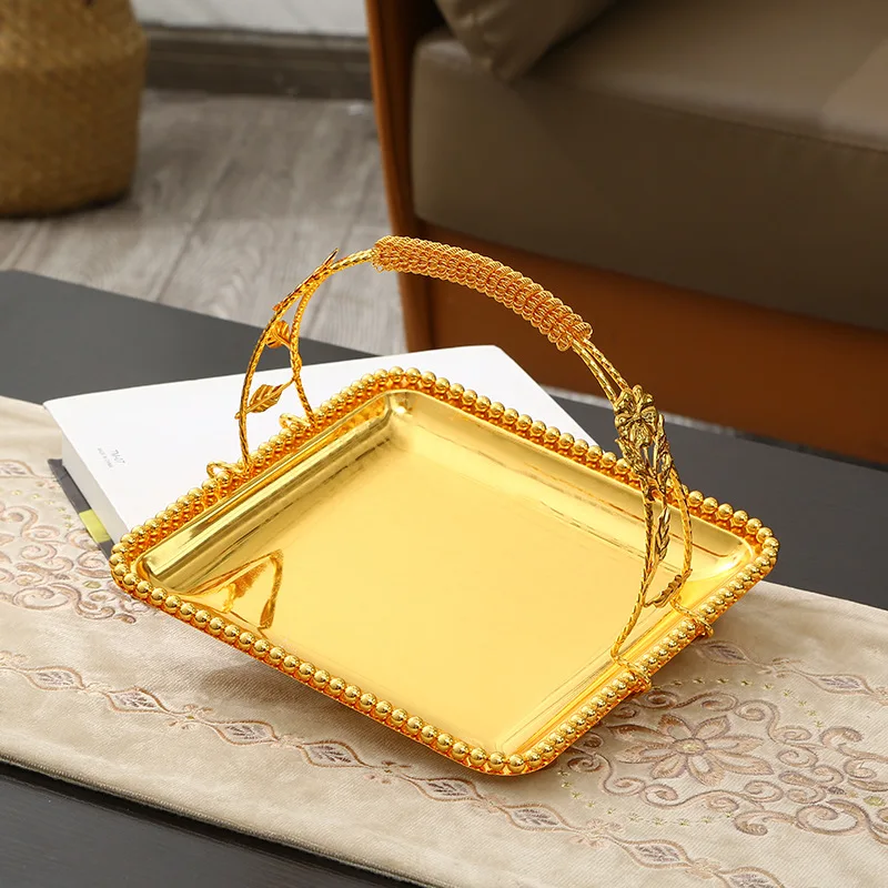 European-style wrought iron light luxury fruit plate high-end creative home fashion candy plate dried fruit plate