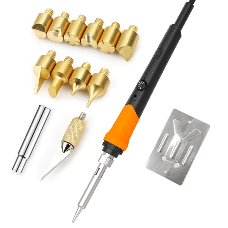 16 pieces wood burning set adjustable temperate switch Emboss Carving Tip Soldering Tip electric soldering iron